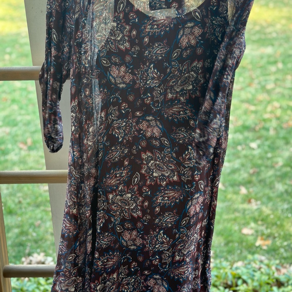 Garnet Hill boho drop waist  paisley dress size 12
